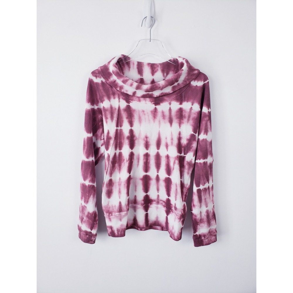 Anthropolgie Pilcro Angie  Cowl Neck Tie Dye Waffle Knit Long Sleeve Pullover XS - Picture 2 of 10